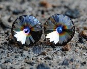 Vintage Super Sparklers Teenies - Saturn Rainbow Swarovski Crystal Stud Earrings