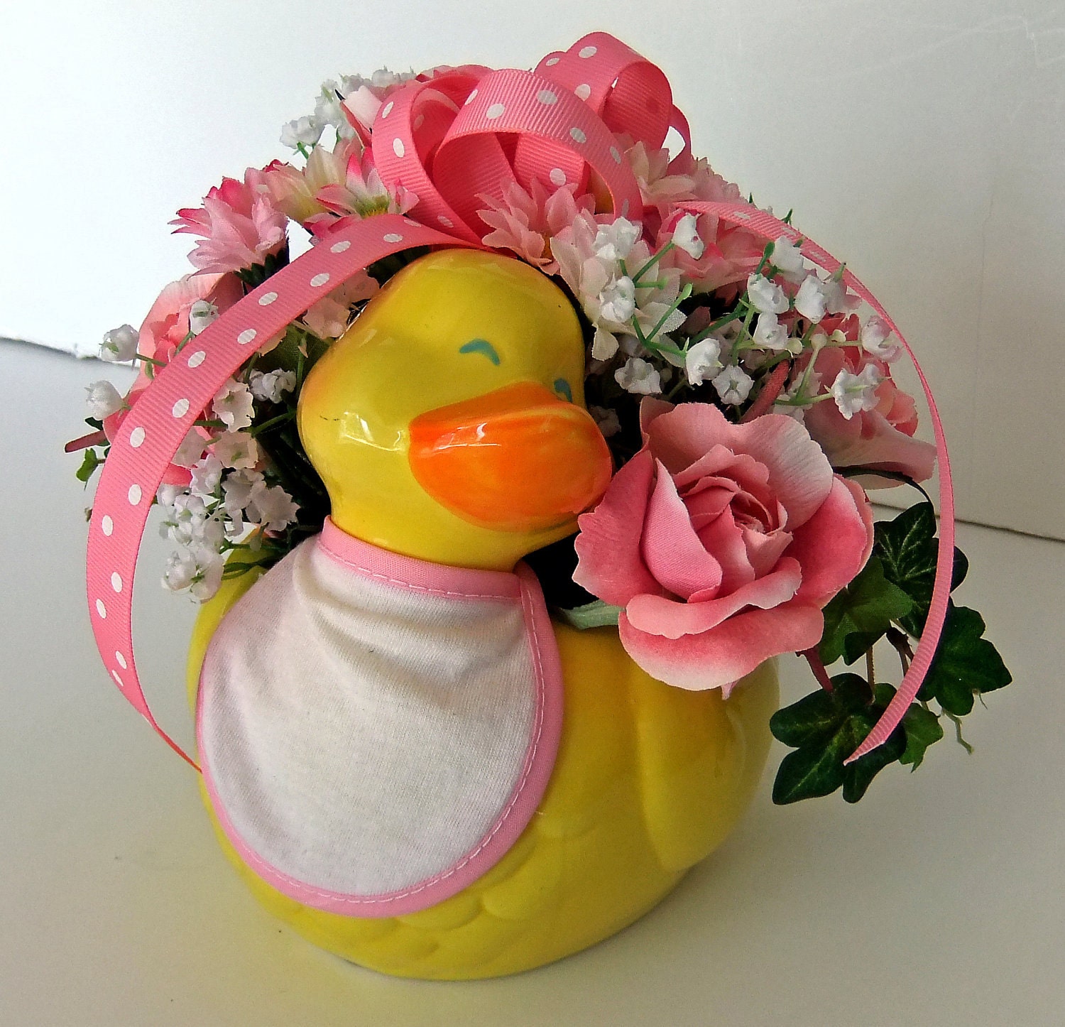 Ceramic Duckie Floral Arrangement for Baby