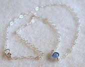 Swarovski Birthstone Necklace - Delicate Sterling Chain With Channel Set Swarovski Crystal