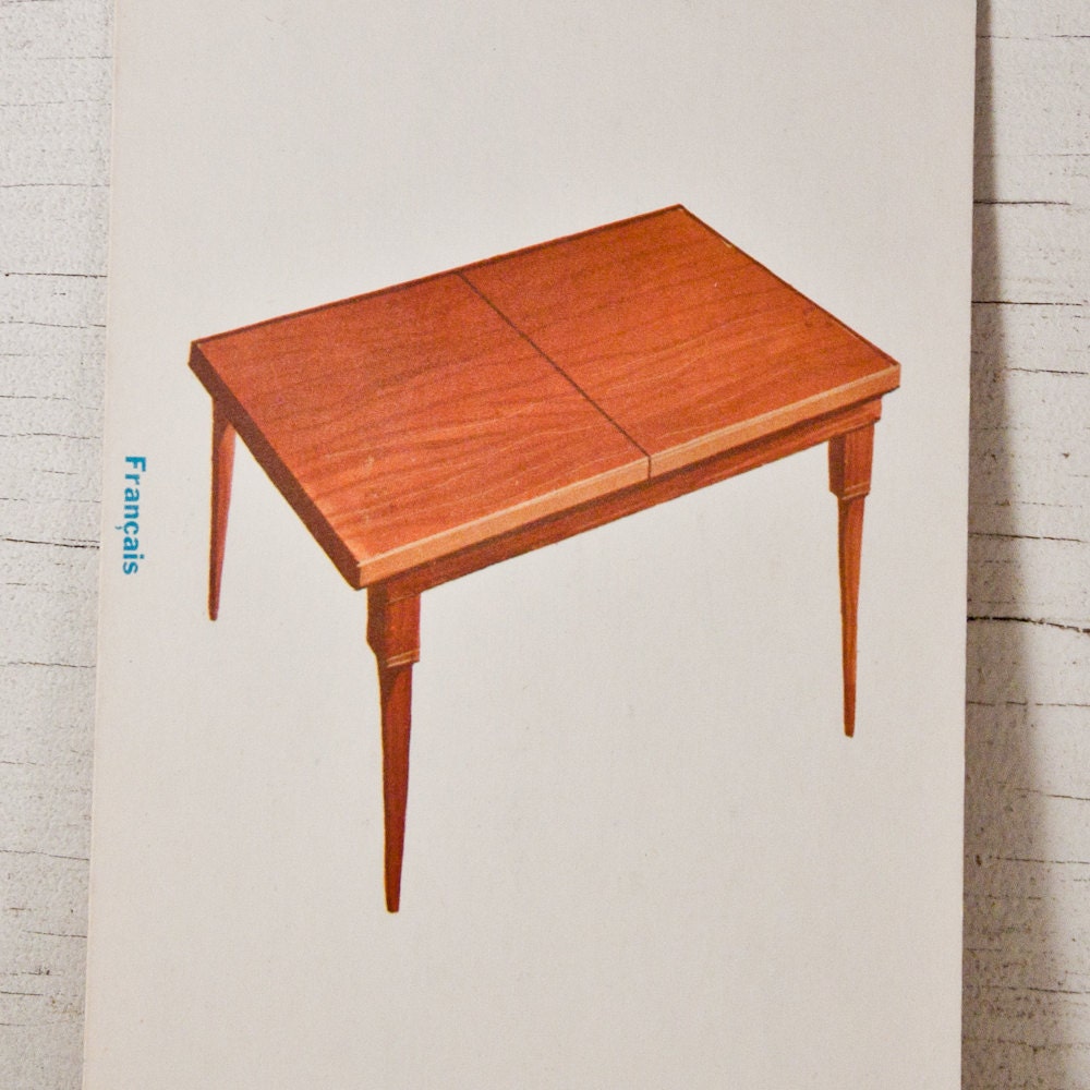 Modern Furniture Table Illustration Print Flash Card