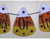 Banner Trick Or Treat Candy Corn Halloween Garland Wood Holiday Decoration Custom
