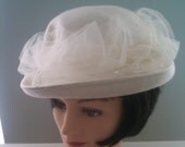 Vintage Fascinator Hat White Lace Bridal Romantic