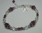 Purple Pancreatic Cancer Bali Bead Bracelet