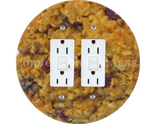 Oatmeal Raisin Cookie Double GFI Outlet Plate Cover