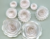 Pure Wedding White Handmade Rose Spiral Paper Flowers