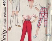 SALE simplicity 3493, vintage 60s girls' pants and shorts pattern, size 7, waist 22.5 FREE SHIPPING to canada and usa