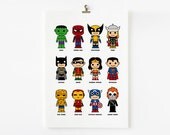 Cute superhero 8x10 art print