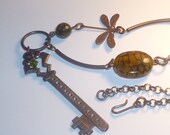 Steampunk Victorian gate key necklace- N005