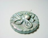 Iridescent Octopus Handmade Polymer Clay Pendant