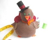 Turkey Pincushion Burgundy Red Tommy