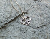 Peace of my Heart, silver pendant, PMC