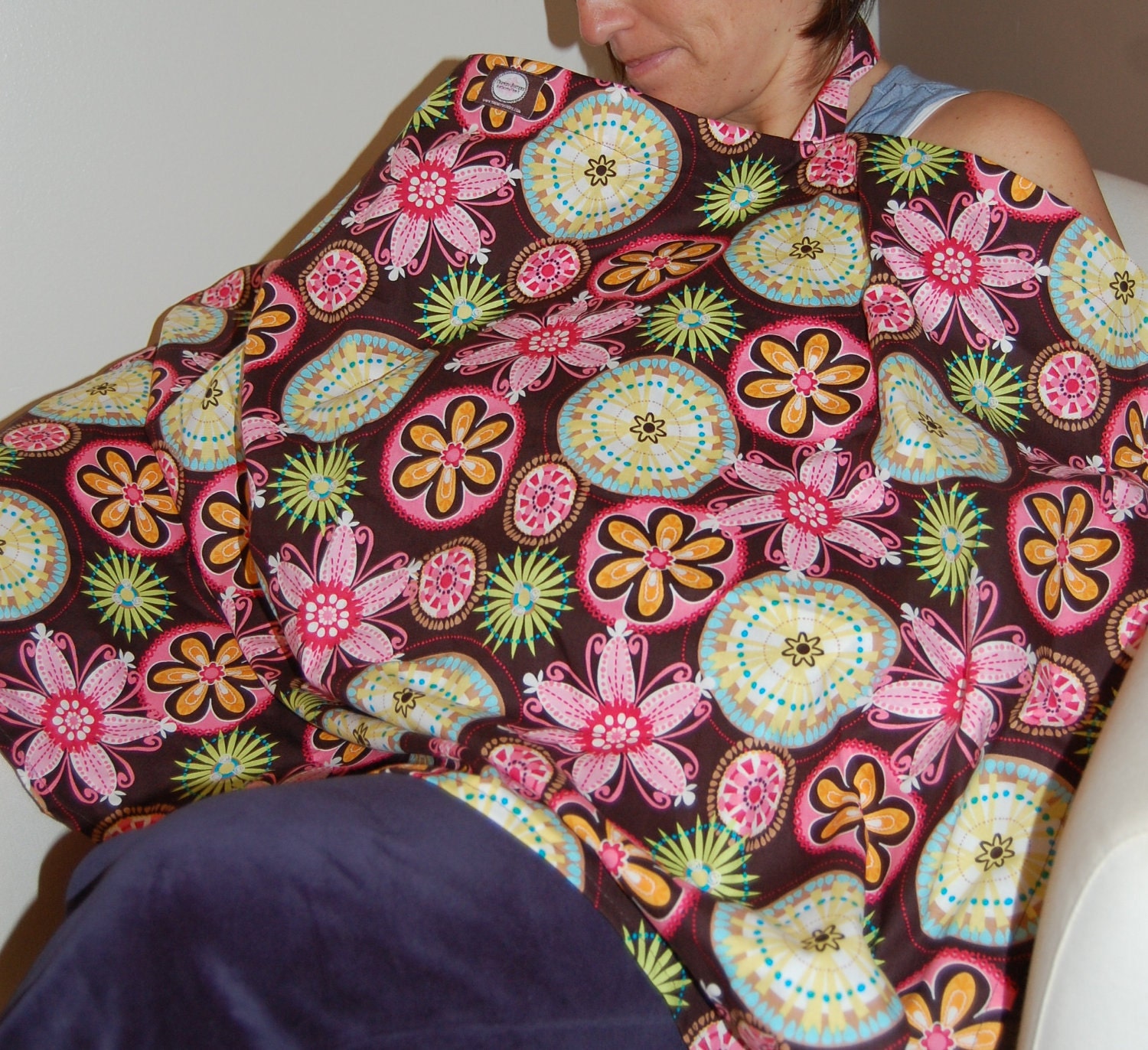 Nursing Covers Michael Miller Amy Butler Boy Girl Pink Brown Black Damask Carnival Bloom You Choose Fabric