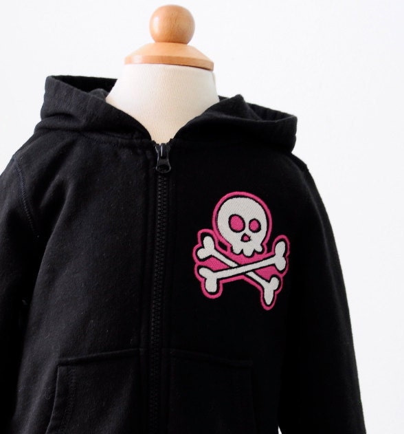 30% off sale - Miss Skully hoodie for your Pirate Queen - size 2t
