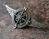 NEW Brass Victoriana Steampunk Airship Captain Lapel Pin EXCLUSIVE DESIGN by Enchanted Lockets Only, Unisex Styling