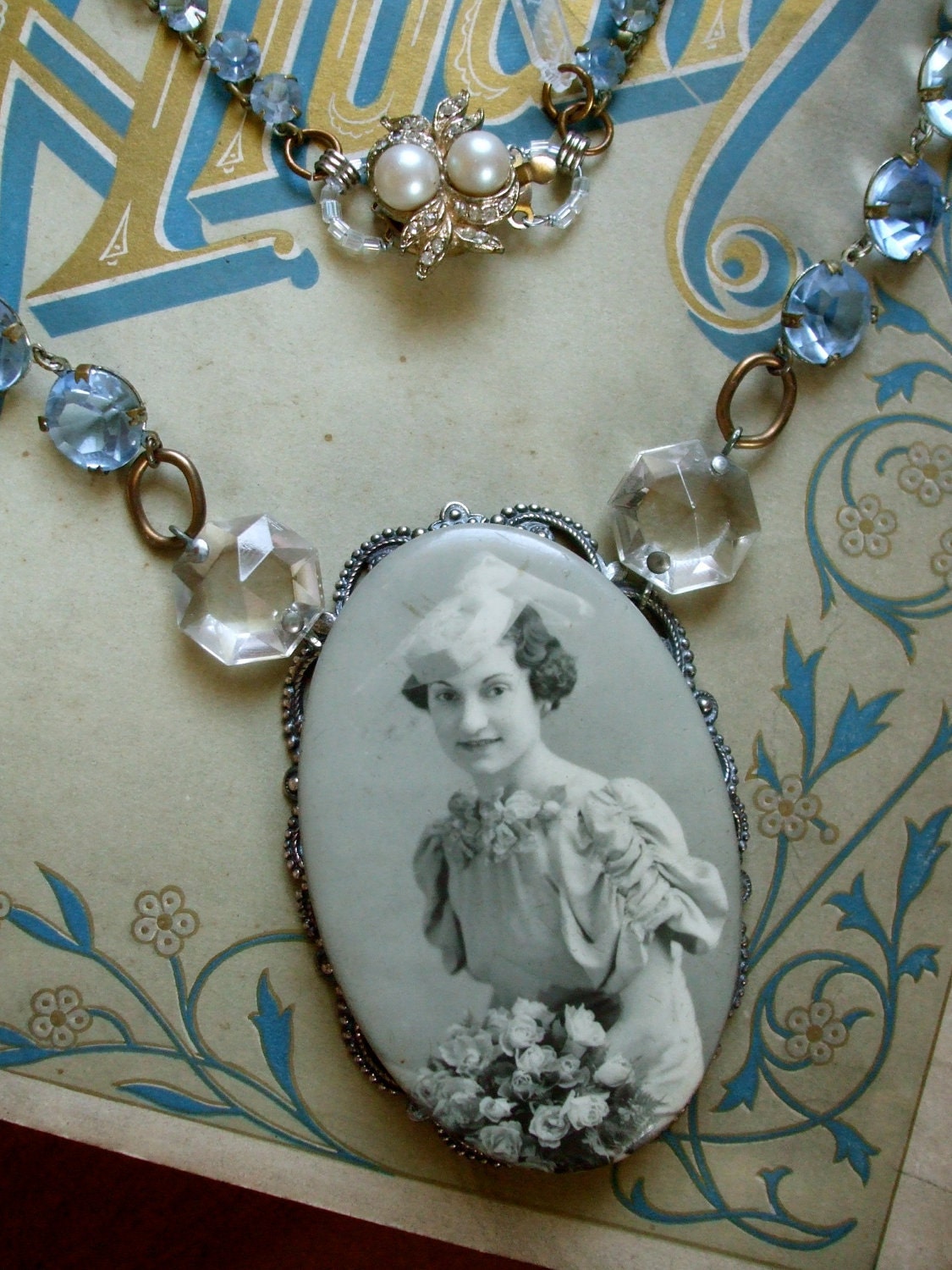 Forget Me Not No.3 -Vintage Assemblage Necklace