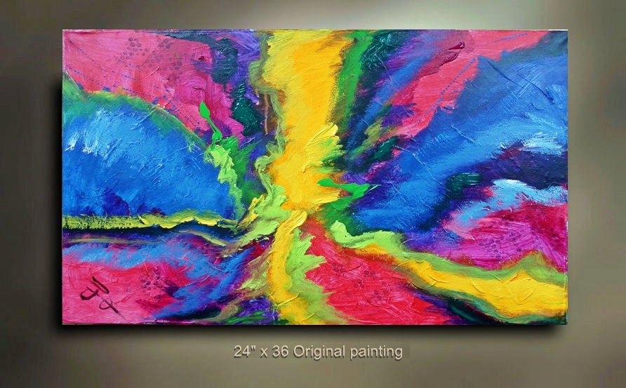 Original Abstract painting Modern art Contemporary 36x24 Modern Contemporary acrylic Painting by OTO