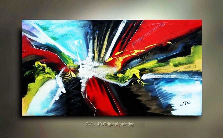 Original Abstract Fine Art painting Modern Contemporary art 40x24 Modern Contemporary acrylic Painting by OTO
