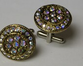 Beautiful Rhinestone Cufflinks wedding, mens, womens FREE Gift Bag cuff links by findstotreasure