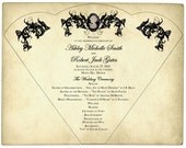 SET OF 25 Antique 20's 40's Old Cameo Design Wedding Program Fan custom colors available