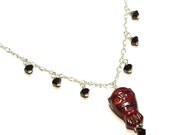 Red and Black Owl Necklace