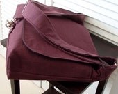 Black Canvas & Purple Hemp Large  Messenger Bag
