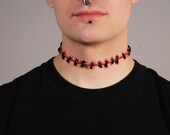 Zombie Frankenstein Necklace   -  Flesh3 and Blood   stitches Choker Makeup