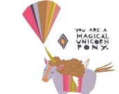 Magical Unicorn Pony - 8x10 print