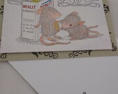 Blank House Mouse Get Well Soon Handmade Greeting Card