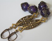 Amethyst Earrings,Chandelier Gemstone