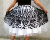Unique Tutu crochet  Skirt  Black and white (plus size)L...xL fit to... xxxxL