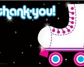 Roller Skating Birthday Party Thank You Card
