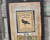 Primitive Sign Crow Rustic Farmhouse Wall Decoration Black Brown