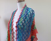 EXPRESS DELIVERY Shawl Colorful Wrap Bamboo Shawl Crochet Stole Spring Trend Summer Fashion