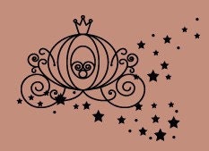 Kids Room Cinderella Princess Pumpkin Carriage and sparkles Vinyl Wall Decal