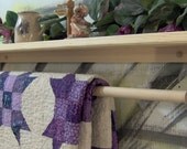 35.5" Quilt shelf with removable rod unfinished pine