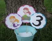 Under the Sea Themed Centerpieces sticks with your Child's Age ( total of 3 sticks) Il_170x135