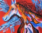A Bold Horse 16x12 canvas board