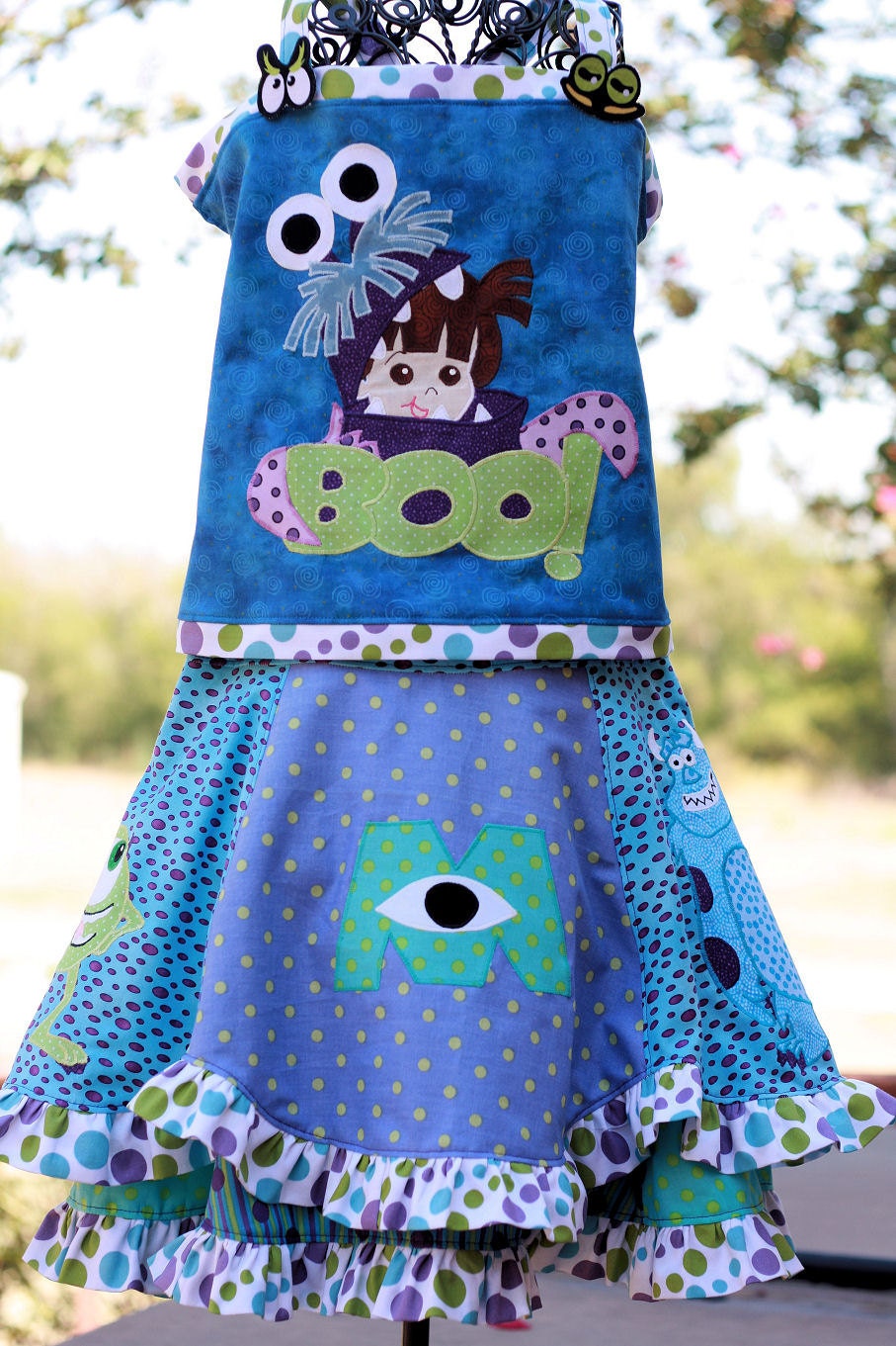 Boo Monsters Inc. 2 pc set Applique Ruffles 2 thru 10