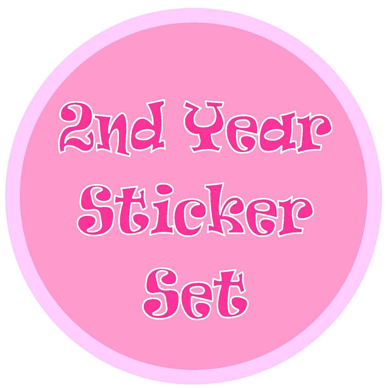 Monthly Onesie Stickers Baby Boy Baby Girl - 2nd Year Stickers - Month to Month 13 to 24 Months