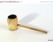 FALL SALE 1930's Homemade Corn Cob Pipe: Pencil Hollowed & Real Cob, Usable