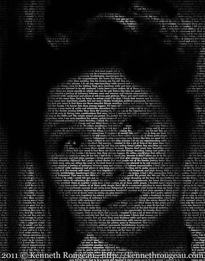 Greer Garson - 11x14 Typographical Portrait Fine Art Print