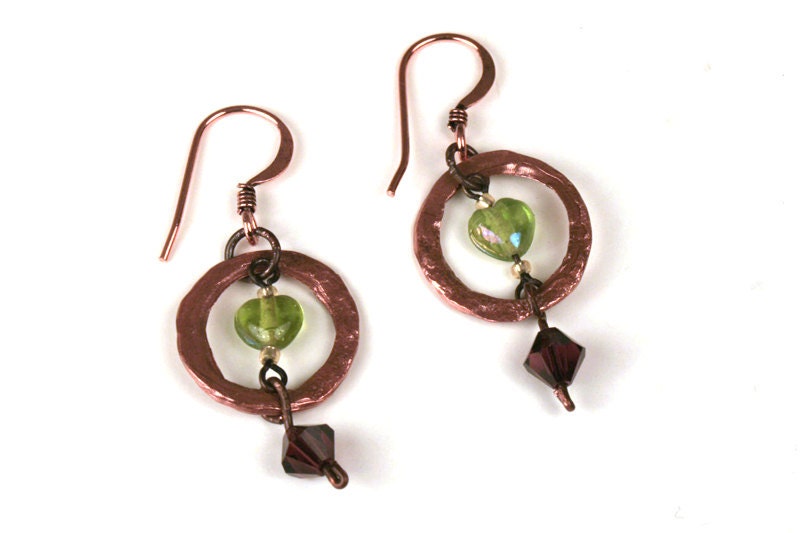Earrings made from reclaimed industrial metals