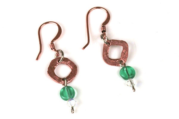 Earrings made from reclaimed industrial metals