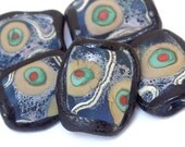 Urban Blues - Handmade Lampwork Organic Style Bead Set (5)