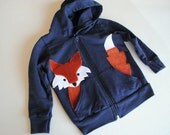 Fox Hoodie for Kids in Navy Blue