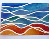 Hand Painted Watercolor Postcard 4x6 - ooak v.2