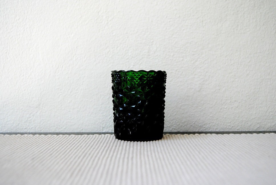 Green Glass Votive Candle Holder