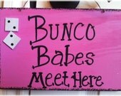 Bunco Dice Pink And Black Wood Custom Game Sign Babes Girls Night