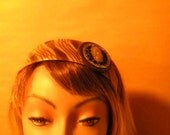 Variegated Wide Faux Tortoiseshell Headband with vintage Button Adornment