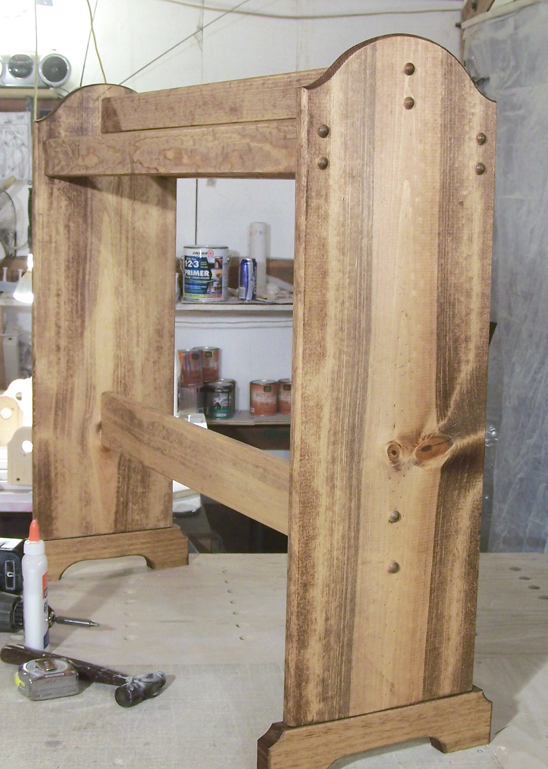 Early American stain. free standing Quilt rack wood ready to assemble
